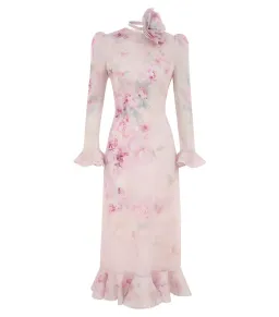 Zimmermann Crush Flower Midi Dress in Pink Floral Size 1 / AU 10 for rent on The Volte - image 5