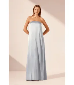 Shona Joy La Lune Strapless Column Maxi Dress Powder Blue Size AU 10 for rent on The Volte - image 1