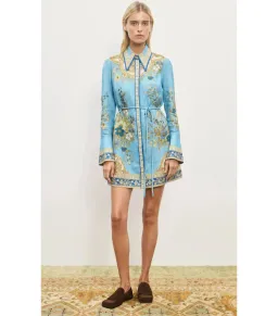 Alemais Cassie Mini Dress Blue Print Size AU 16 for rent on The Volte - image 2