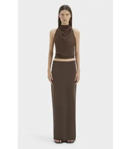 Sir the Label Rioja Halter Scarf Top and Mattheo Midi Skirt Brown Size 0 / AU 6 for rent on The Volte - image 1