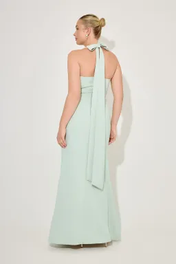 Mint Halter Maxi Dress for rent on The Volte - image 4