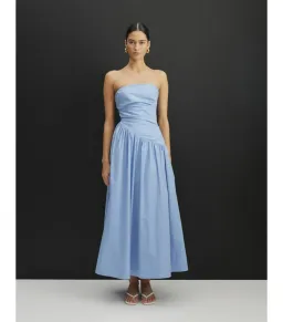 Aere Kiera Strapless Midi Dress in Blue Size AU 8 for rent on The Volte - image 1
