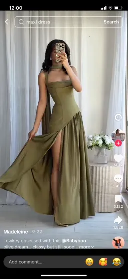 BABYBOO TULLULAH MAXI DRESS DEEP OLIVE SIZE S for rent on The Volte - image 10