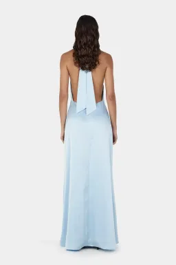 Hansen And Gretel Petra Satin Backless Gown Sky Blue Size 10 for rent on The Volte - image 2