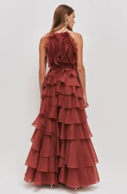 Aje Cleo Gown in Rust Size 10 for rent on The Volte - image 3