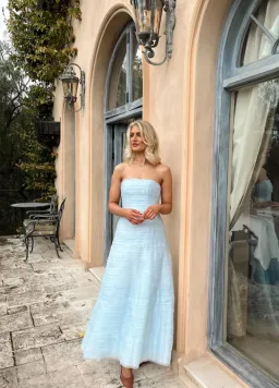 Aje Soundscape Maxi Dress size 14 Sea Breeze Blue  for rent on The Volte - image 1