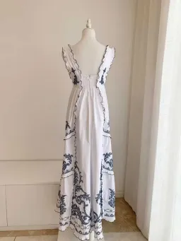 Alemais Hazel smocked embroidered midi dress size 14 for rent on The Volte - image 6
