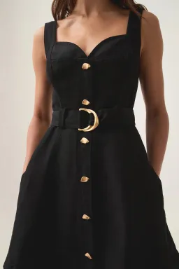 Aje Clay Belted Mini Dress / Black / Size 14 for rent on The Volte - image 5