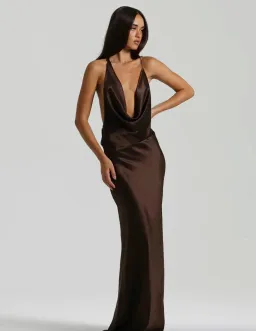 Natalie Rolt Gabi Gown Brown Size 1 / AU 8 for rent on The Volte - image 1
