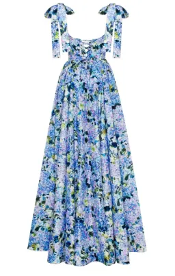 Milla Blue Hydrangea Strapped Maxi Dress size 10/M for rent on The Volte - image 4