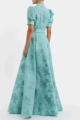 Rebecca Vallance - Benette Short Sleeve Gown Teal - 14 for rent on The Volte - image 3