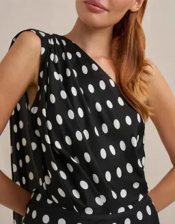 By Johnny Dove Drape Polka Dress / Size 16  for rent on The Volte - image 4