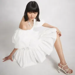 Aje Casa White Puff Sleeve Mini Dress size 16 for rent on The Volte - image 5