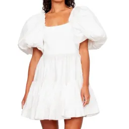 Aje Casa White Puff Sleeve Mini Dress size 16 for rent on The Volte - image 3