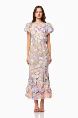 Elliatt Astraea 3d Lace Midi Dress for rent on The Volte - image 1