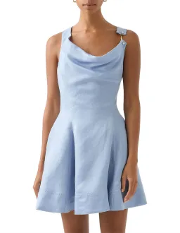 Aje Liberty Asym Mini Dress Blue Size AU 16 for rent on The Volte - image 1