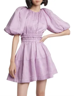 Aje Solitude Lilac Puff Sleeve Cut Out Dress Size 14 for rent on The Volte - image 1
