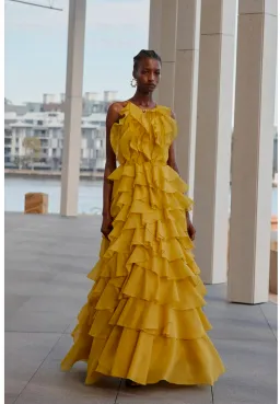 Aje Cleo Gown in Chartreuse Size 8 for rent on The Volte - image 1