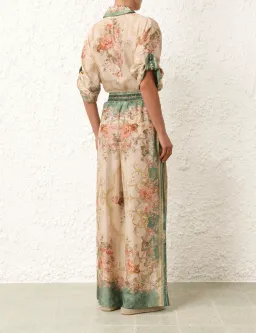 Zimmermann August Khaki Floral Set - Short Sleeve Shirt Size 0 & Pant Size 1 for rent on The Volte - image 5