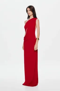 MISHA THE SOLSTICE CUPRO DRESS in CHERRY RED SIZE XS / 6 - 8  for rent on The Volte - image 8