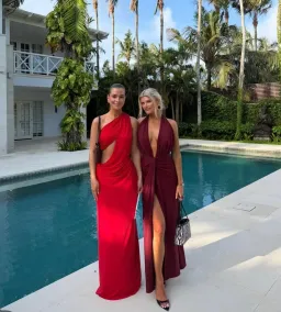 MISHA THE SOLSTICE CUPRO DRESS in CHERRY RED SIZE XS / 6 - 8  for rent on The Volte - image 11