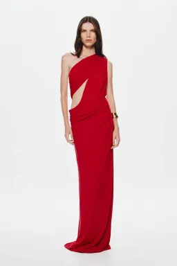 MISHA THE SOLSTICE CUPRO DRESS in CHERRY RED SIZE XS / 6 - 8  for rent on The Volte - image 5