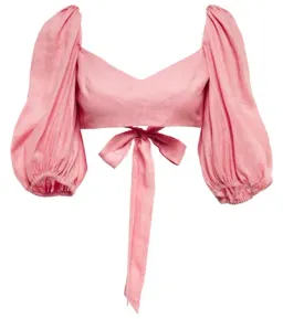 Zimmermann Jeannie Linen Crop Top Pink Size 0P / AU 6 for rent on The Volte - image 4