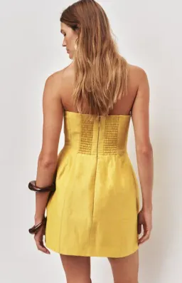 Aje Baret Strapless Mini Dress in Chartreuse Size 12 for rent on The Volte - image 2