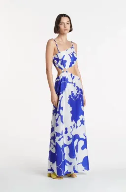 Sir The Label - Marlowe Vivi Asymmetric Cut Out Dress Blue Print for rent on The Volte - image 3