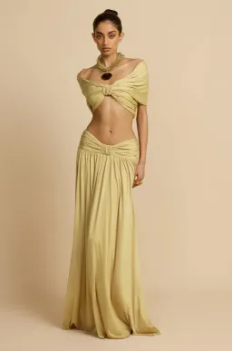 Arcina Ori Alessia Top & Maxi Skirt Dress Set in Sand AU 6 for rent on The Volte - image 4