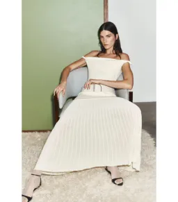 Sir the Label Ella Off Shoulder Twist Dress in Lemon Sorbet Size 10 for rent on The Volte - image 6