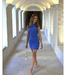 Sir the Label Sol Halter Mini Dress Cobalt Size 12 for rent on The Volte - image 4