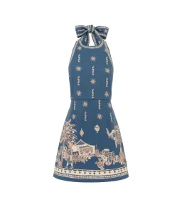 Alemais Acacia Mini Dress Blue Print Size 10 for rent on The Volte - image 4