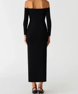 Misha Raelynn Matte Slinky Midi Dress Black Size 10/M for rent on The Volte - image 3