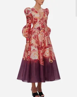 Leo Lin LILAH STRUCTURED SHOULDER V NECK DRESS size 10 for rent on The Volte - image 1