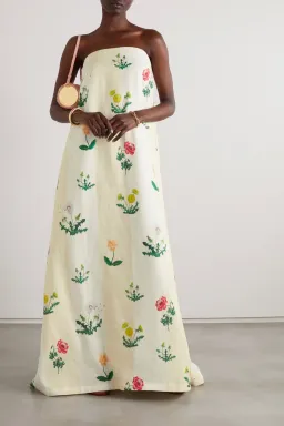 Oroton Poppy Print Gown Cream Floral 8 for rent on The Volte - image 2