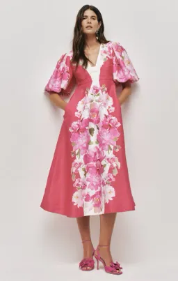 AJE Overflow Knotted Midi Dress Rosa bold Size 14 for rent on The Volte - image 1