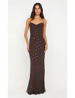 Bec Bridge ARIELLE SLIP MAXI DRESS Brown Size 8 for rent on The Volte - image 1