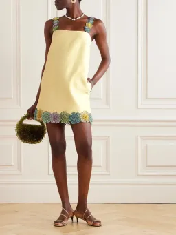 ALEMAIS Lolita Floral Beaded Mini Dress Yellow 10 AU for rent on The Volte - image 15