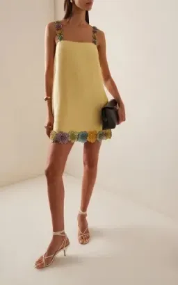 ALEMAIS Lolita Floral Beaded Mini Dress Yellow 10 AU for rent on The Volte - image 1