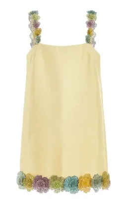 ALEMAIS Lolita Floral Beaded Mini Dress Yellow 10 AU for rent on The Volte - image 11