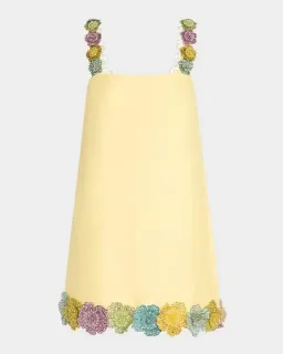 ALEMAIS Lolita Floral Beaded Mini Dress Yellow 10 AU for rent on The Volte - image 13