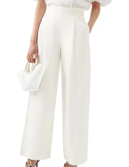 Aje Tate Linen Bland Wide Leg Pant white size 10 for rent on The Volte - image 4