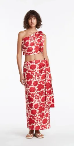 SIR THE LABEL CINTA SET TIE CROP TOP AND SKIRT SET Valentina PRINT TOP 1 SKIRT 0 for rent on The Volte - image 1