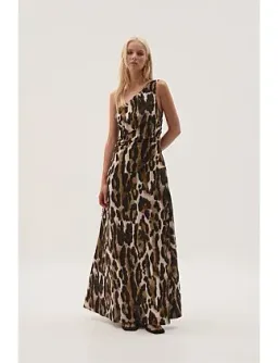 Aje Studio Daze One Shoulder Maxi Dress Animal Print Size 8 for rent on The Volte - image 1