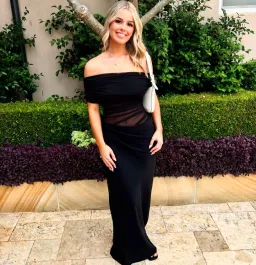 BENNI Nico Off Shoulder Maxi Dress Black size 6 for rent on The Volte - image 1