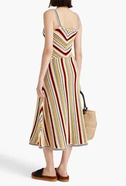 ZIMMERMANN Vitali striped crochet-knit cotton maxi dress Size 0/ AU 8 for rent on The Volte - image 3