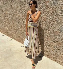 ZIMMERMANN Vitali striped crochet-knit cotton maxi dress Size 0/ AU 8 for rent on The Volte - image 1