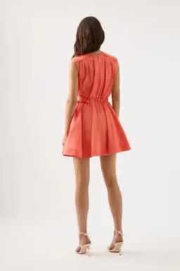 Aje Holly Cut Out Mini Dress Coral SIZE 16  for rent on The Volte - image 2