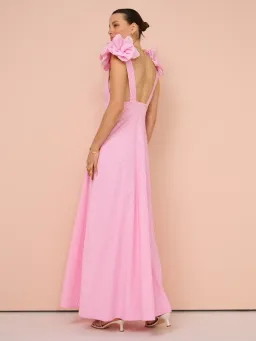 Aston Studio Eliza Dress in Fuschia Fine Stripe for rent on The Volte - image 2